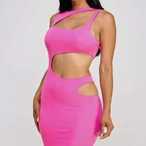 Hot Pink Bodycon Cut-Out Mini Dress